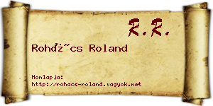 Rohács Roland névjegykártya