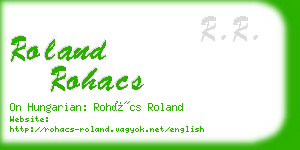 roland rohacs business card